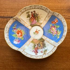 Dresden hand painted decorative dish